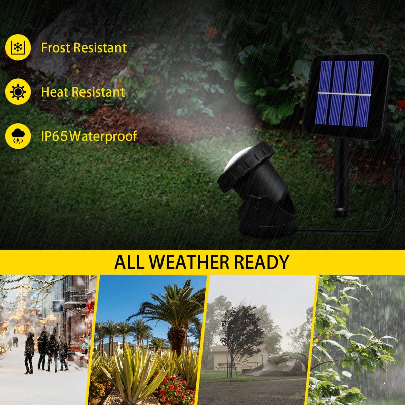 VEEKI Solar Spot Lights Outdoor, LED Waterproof Pond Light Solar Spotlight Underwater Light Security Lighting Dark Sensing Auto On/Off Adjustable Lighting Angle, for Outdoor Lawn Fish Tank Pool (1 Pack) - Image 4